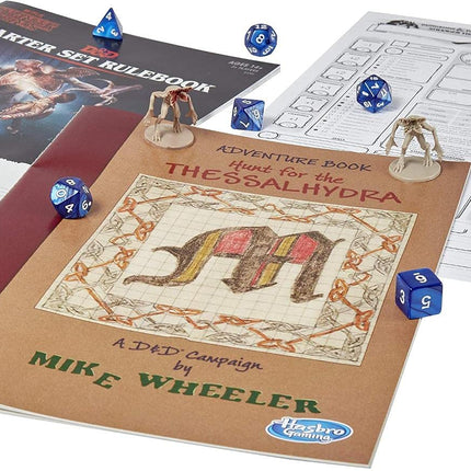 Hasbro E3702 DUNGEONS & DRAGONS - NETFLIX - Stranger Things - Juego de rol - Set de inicio - 2 figuras exclusivas - 3+ jugadores - Wizards of the Coast - A partir de 14 años, Rojo, Marrón, Blanco