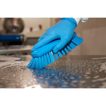 Vikan 38903 Hard Hand Brush, Blue, Large, 200 mm Length, 70 mm Width, 60 mm