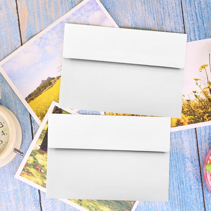 VANRA White Blank Greeting Cards with Envelopes 12.7x17.8 cm 100 Pack White Cardstock with A7 Envelopes Bulk Self Seal for DIY Thank You Cards, Wedding Invitations Cards (5x7 inches)