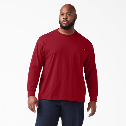 Camiseta de manga larga Dickies Big and Tall para hombre, cuello redondo grueso, color rojo inglés, talla grande alta