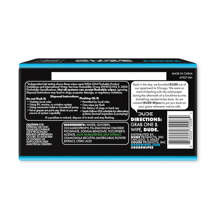 DUDE Wipes Unscented Pocket Packs - Travel Wipes - 12 Packs of 8 (96 Count) - On-The-Go Adult Flushable Wipes for Sensitive Skin - Infused with Vitamin E and Aloe - Septic and Sewer Safe