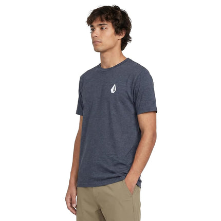 Volcom Men's Blaquedout Short Sleeve Tee T-Shirt, Navy Heather, XL