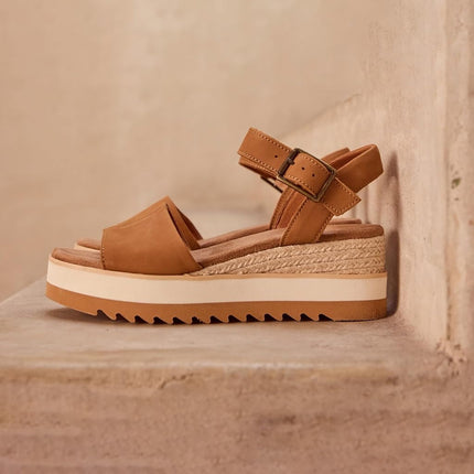 TOMS Women's Diana Sandal, Tan Leather, 9