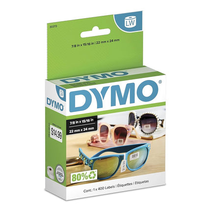 DYMO Authentic LW Price Tag Labels, DYMO Labels for LabelWriter Printers, White, 15/16" x 7/8", 1 Roll of 408