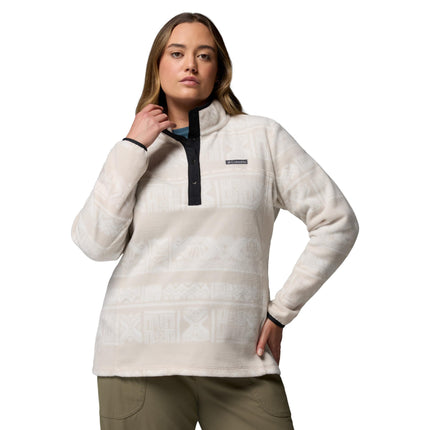 Columbia Women's Benton Springs Printed 1/2 Snap, Dark Stone Deschutes Days, 2X