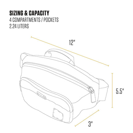 Carhartt Unisex's Adjustable Waist, Durable, Water Resistant Hip Pack, Gravel, One Size