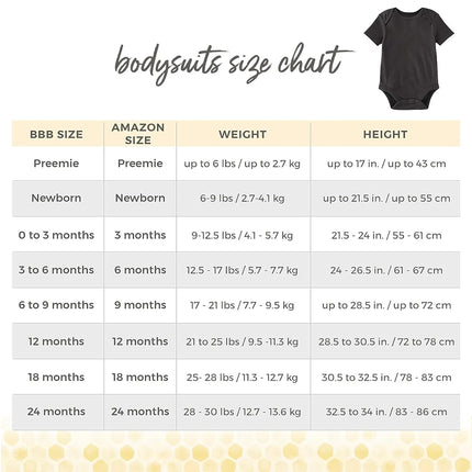 Burt's Bees Baby Bodysuits, 3-Pack Long & Short-Sleeve One-Piece, 100% Organic Cotton, Ash, 0-3 Months