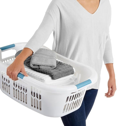 Rubbermaid Laundry Basket, White, 1.5 Bushel