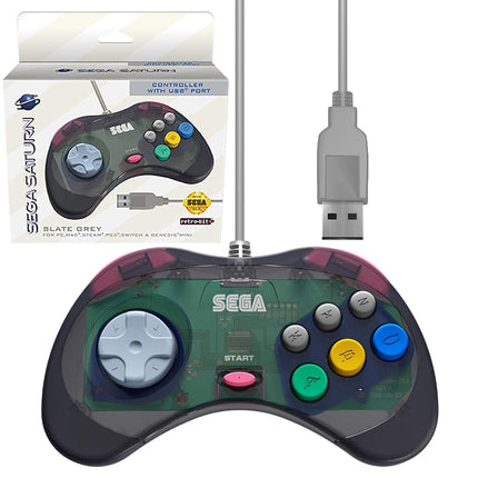 Retro-Bit Official Sega Saturn USB Controller Pad 