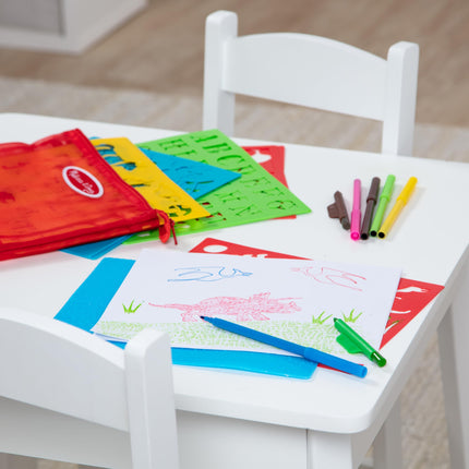 Melissa & Doug Created by Me! Stencil Art Coloring Activity Kit in Storage Pouch -- 170+ Designs, 6 Markers, 2 Crayons, Paper