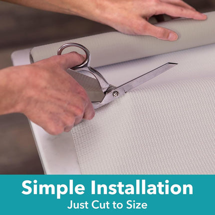Smooth Top EasyLiner for Cabinets & Drawers - Easy to Install & Cut to Fit - Shelf Paper & Drawer Liner Non Adhesive - Non Slip Shelf Liner for Kitchen & Pantry - 12in. x 24ft. - White