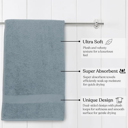 Delara 100% Organic Cotton Towels 650 GSM Plush Feather Touch Quick Dry Bath Sheet, Pack of 2 GOTS Certified, Oeko-Tex Green Certified, Organic Cotton Bath Sheet, 36"X70"