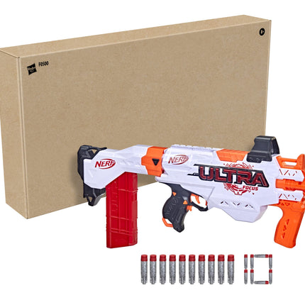 Nerf Ultra Focus Motorized Blaster, 10 AccuStrike Ultra Darts, Clip, Stock, Compatible Only with Nerf Ultra Darts Amazon Exclusive