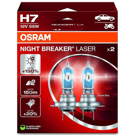 OSRAM NIGHT BREAKER LASER H7, 150% more brightness