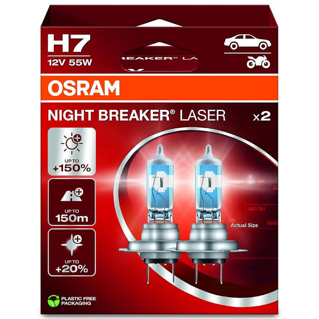 OSRAM NIGHT BREAKER LASER H7, 150% more brightness
