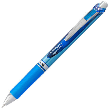 Pentel® EnerGel™ RTX Retractable Liquid Gel Pens, Fine Point, 0.5 mm, 54% Recycled, Assorted Barrel Colors, Blue Ink, Pack Of 12 Pens