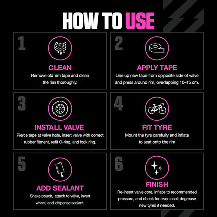 Muc-Off 822 No Puncture Hassle Tubeless Sealant, 1 Litre - Advanced Bicycle Tyre Sealant with UV Tracer Dye that Seals Tears and Holes Up to 6mm