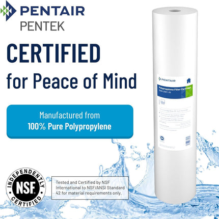 Filtro de agua de sedimento Pentek DGD-2501-20 Big Blue, 20 pulgadas, para toda la casa, cartucho de densidad de gradiente de polipropileno 100 % puro, 4.5" X 20", 1 micra