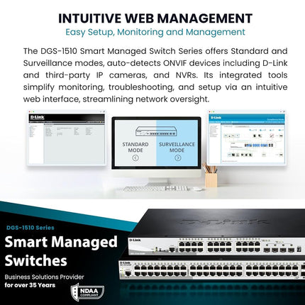 D-Link DGS-1510-52X SW SFP+ 52-Port Gigabit Smart Managed Switch