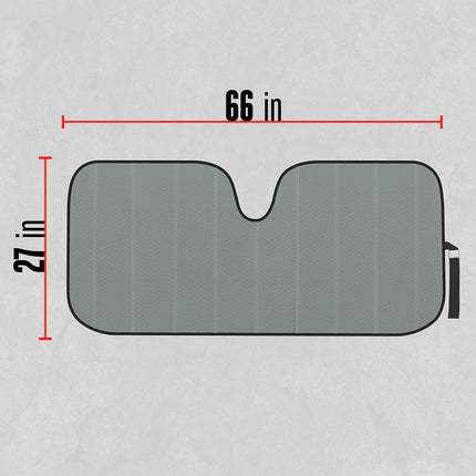 Motor Trend Front Windshield Sun Shade - Jumbo Accordion Folding Auto Sunshade for Car Truck SUV - Blocks UV Rays Sun Visor Protector - Keeps Your Vehicle Cool - 66 x 27 Inch (Gray)