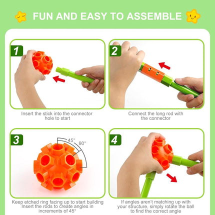 Fort Building Kit for Kids, Stem Construction Toys, Educational Toy for 3+ Years Old Boys and Girls, Indoor & Outdoors Activity,140 Pcs
