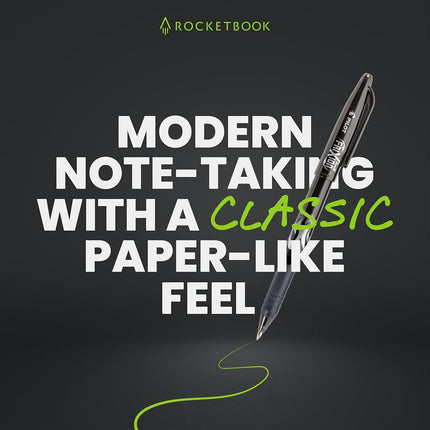 Rocketbook New Mini Reusable Smart Notepad, Pocket Size Notebook 3.5x5.5, Black - Dotted Pages, App-Connected, Erasable, Ideal for On-The-Go List Taking & Quick Notes Anywhere