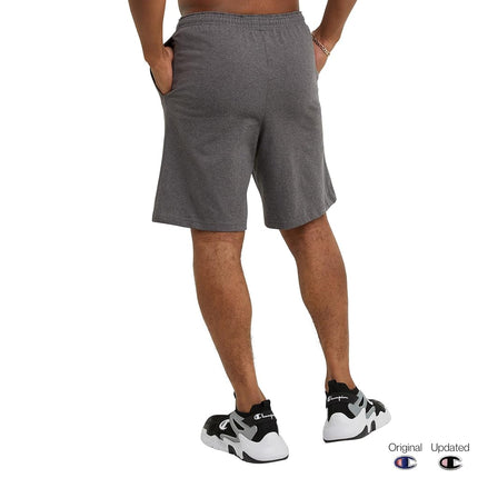 Champion Men's Jersey Short with Pockets Shorts, Granite Heather, L