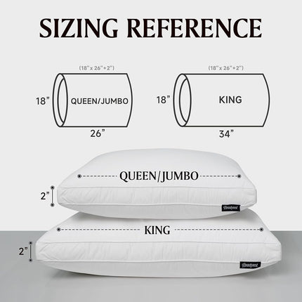 Beautyrest Goose Feather Down Fiber Gusseted Pillows, Hotel Pillow Luxury Bed Pillows, 100% Cotton Cover, King Size Set of 2