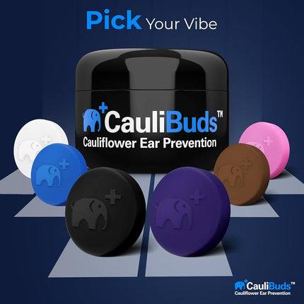Caulibuds™ Cauliflower Ear Magnets - Premium Silicone Magnet Compression Kit for Cauliflower Ear Prevention & Treatment in BJJ, Wrestling, MMA, & Rugby - Minimize Ear Draining (Purple)