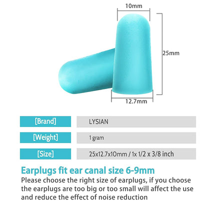 Lysian Ultra Soft Foam Earplugs 60 Pairs, 38dB SNR Ear Plugs for Sleeping, Mowing, Shooting, and All Loud Noise by , Yellow/White