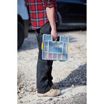 Stanley SortMaster Tool Organiser, Seal-Tight Professional with Removable Compartments, for Small Parts and Storage, 1-94-745