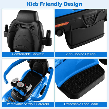 Licensed Toyota Ride on Push Car for Toddlers by INFANS, 3 in 1 Walking Sliding with Removable Guardrails and Handle, Music, Under Seat Storage for Kid (Blue)