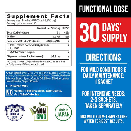 LABO Nutrition GASTRICELL - Eliminate H. Pylori, Relieve Acid Reflux and Heartburn, Regulate Gastric Acid - Targets The Root Cause of Recurring Gastric Problems -30 sachets