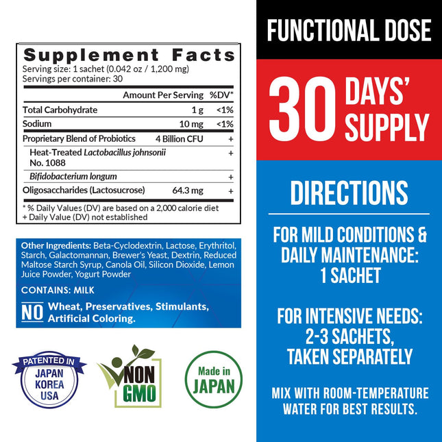 LABO Nutrition GASTRICELL - Eliminate H. Pylori, Relieve Acid Reflux and Heartburn, Regulate Gastric Acid - Targets The Root Cause of Recurring Gastric Problems -30 sachets
