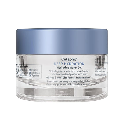 Cetaphil Deep Hydration Water Gel Face Moisturizer, Dry Skin, 1.7 oz
