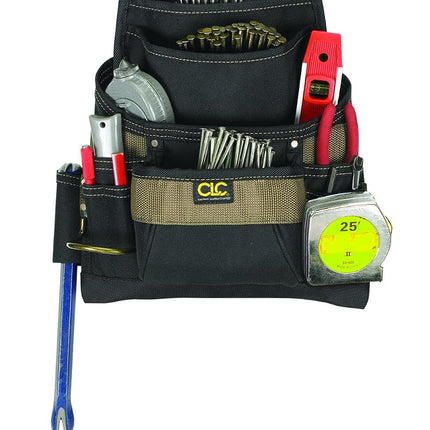 Custom Leathercraft 1620 Tool Bag, 11 Pockets, Steel Hammer Loop