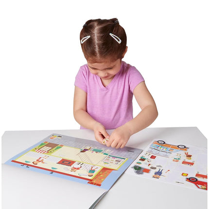 Melissa & Doug Reusable Sticker Books, My Town Sticker Book | Plane Activities Toddlers | Reusable Stickers for Kids Travel Activity Packs | Childrens Books Age 3-4 Years