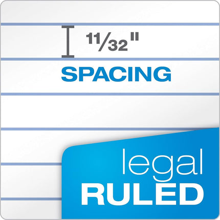 TOPS The Legal Pad Writing Pads, 8-1/2 x 11-3/4, Legal Rule, 50 Sheets, 12 Pack (7533), White