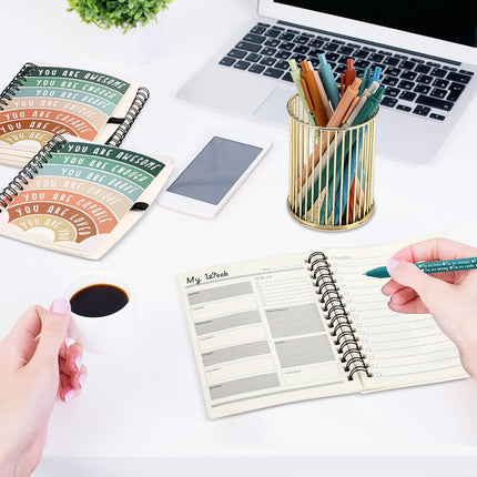 Thenshop 60 Pcs First Day of School Encouragement Supplies 30 Self Care Notebooks Journals and 30 Positive Affirmation Pens Mental Health Wellness Gifts for Teacher Counselor Student