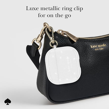 kate spade new york AirPods 4 Protective Case with Keychain Ring - That Sparkle Silver, Compatible with AirPods 4th Generation
