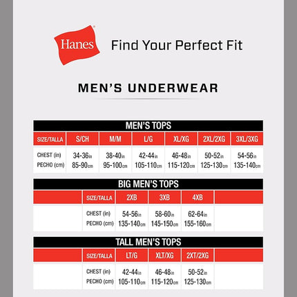 Hanes Men's Cotton, Moisture-Wicking Crew Tee Undershirts, Multi-Packs T-Shirt, Black-7 Pack, Large (Pack of 7)