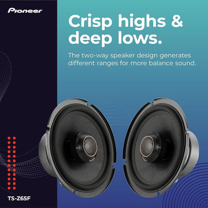 Altavoces coaxiales de rango completo de 2 vías PIONEER TS-Z65F de 6.5"