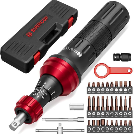 SUERCUP 10-60In.lb 1/4" Torque Screwdriver 36 PCS 