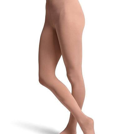 Bloch Dance Girls Contour Soft Footed Tights, Suntan, Child-Medium