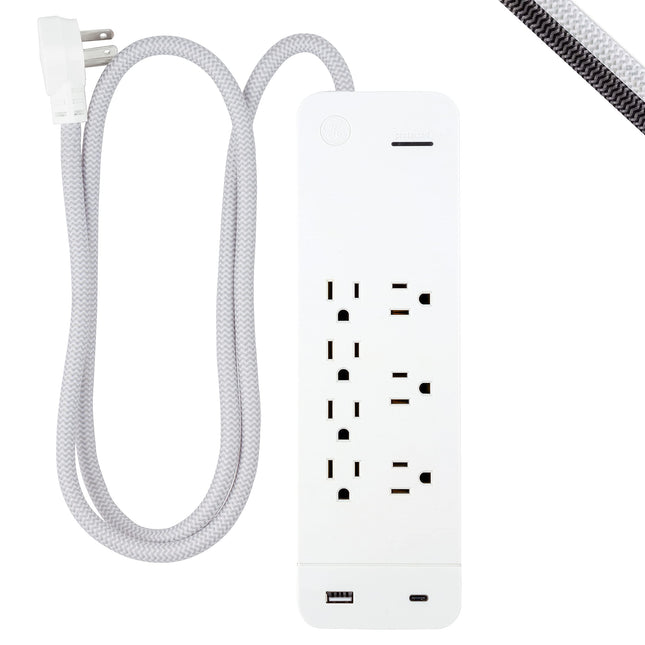 GE UltraPro 7 Outlet Surge Protector, USB-C Chargi