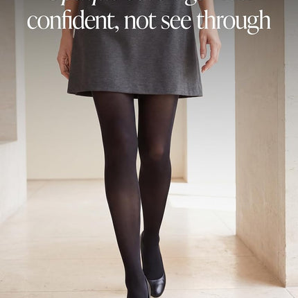 HUE Women's Opaque Tights, Cocoa, S
