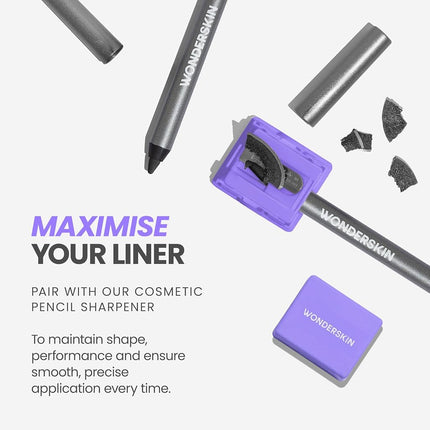 Wonderskin Eyeliner Pencil, 1440 Longwear Blue Eyeliner Pencil - Waterproof, Sharpenable & Smudge Proof (Oyster Blue)