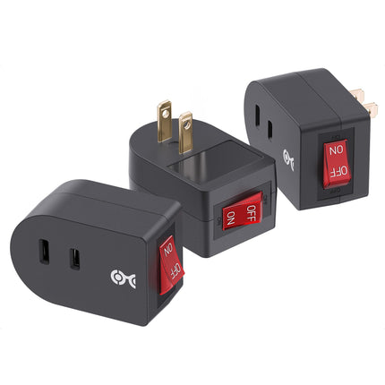 Cable Matters 3-Pack 2 Prong Outlet with ON Off Sw