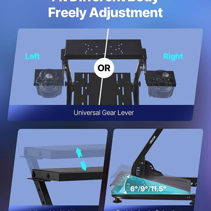 VEVOR Racing Wheel Stand, Adjustable & Foldable Simulator Stand for Logitech G29 G27 G920 G923, Thrustmaster T300RS T300GT T248 TS-PC TSXW Gaming Cockpit,Pedals Simulator NOT Included