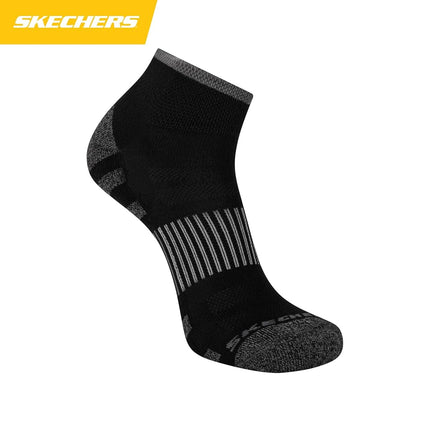 Skechers Men's 8-Pack Work Collection Quarter Crew Socks, Extended Cushion & Mesh Ventilation, Black, 10-13